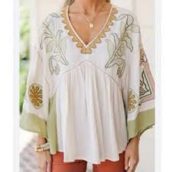 Easel Embroidered Blouse Top Womens Size S - Picture 12 of 12